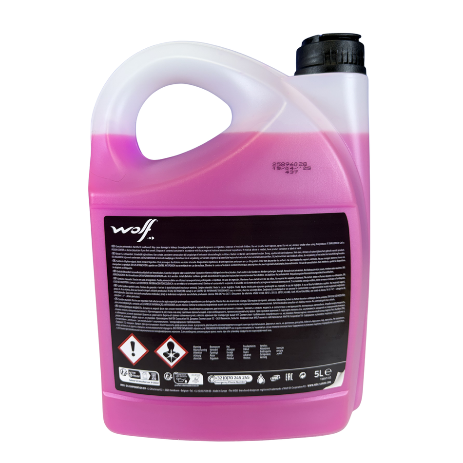 Anticongelante Wolf G12+ Rosa LL (-36°C) 5L | Ideal para Audi, VW y SEAT